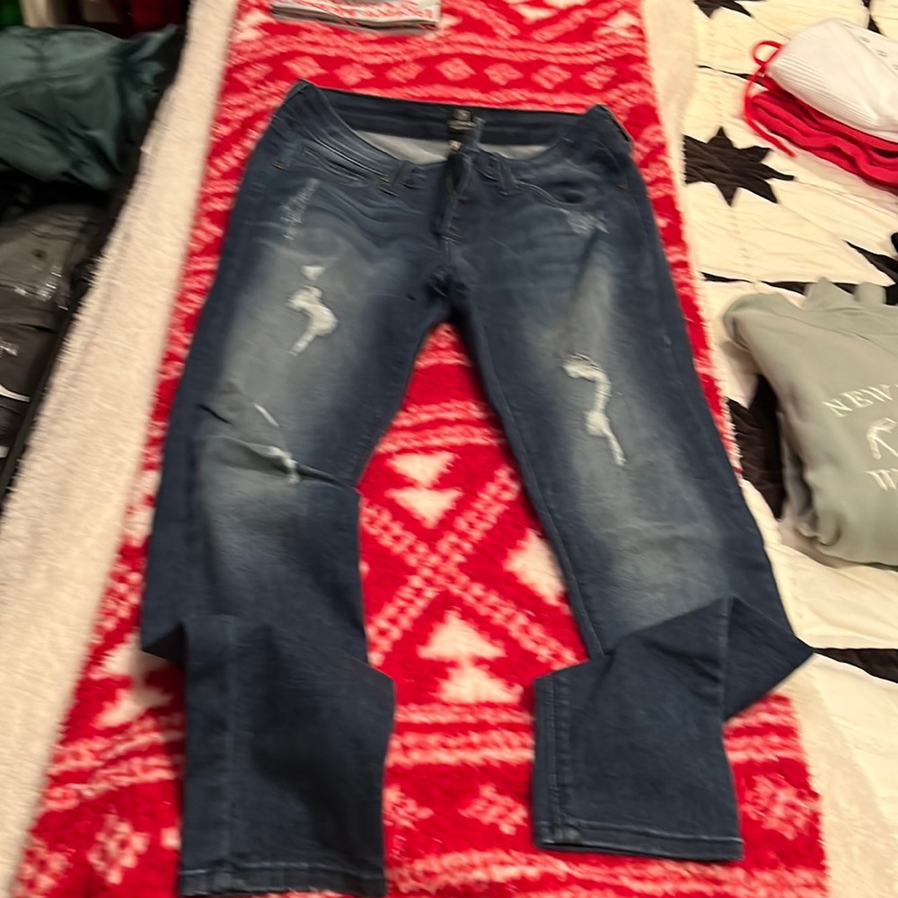 Just black distressed jeans sz 27